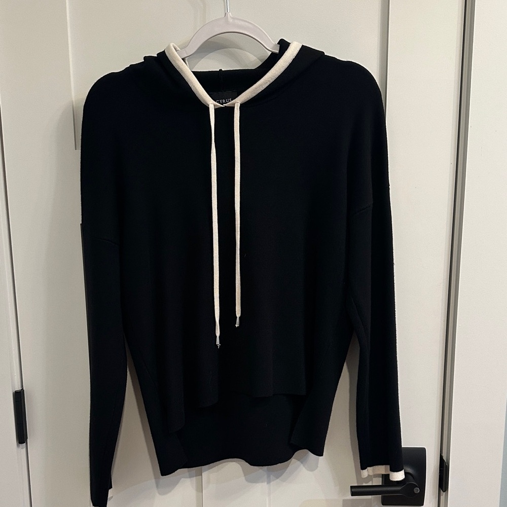 Cyrus Black and Cream Women's Hoodie Sweater